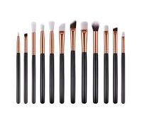 Juego de brochas de madera para cejas, 12 brochas de maquillaje coreano (negro, talla única)
