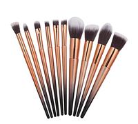 Juego de brochas de maquillaje, 10 piezas, profesional, de fibra sintética suave, colorete facial, sombra de ojos, delineador de ojos, kit de brochas para labios para mujeres y (Juego de brochas