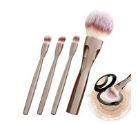 Juego de brochas de maquillaje, 4 en 1, con cerdas sintéticas, portátil, juego de brochas para sombras y maquillaje, para mujeres, niñas, principiantes, ideal para casa, viajes y ocasiones especiales