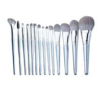 Juego de brochas de maquillaje, aplicadores de maquillaje - Detener el desperdicio de productos y la caída de polvo, cabeza cónica profesional, peso 80 g + estuche de viaje de fibra de alta densidad