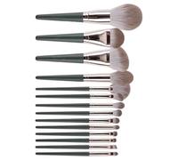 Juego De Brochas De Maquillaje: Cerdas De Fibra Con Mango De Madera Negro, Herramientas Profesionales Para El Contorno De La Cara, Equipo Universal De Aplicación De Polvo | Colección Versátil
