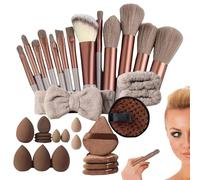 Juego de brochas de maquillaje de viaje, 33 piezas, profesional, para mujeres, niñas, artistas, familiares, amigos, esposa, novia