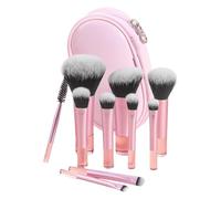 Juego de brochas de maquillaje de viaje: conjunto de cerdas portátiles, paquete de fibra sintética, colección de mezcla manual | Conjunto de gestión cosmética, utilidad de cuidado personal para la bas