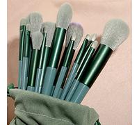 Juego de brochas de maquillaje for mujer, 13 Uds., base for sombra de ojos, brocha cosmética, sombra de ojos, colorete, belleza, herramientas de maquillaje suaves, productos for bolsa (Size : Green)