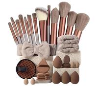 Juego de brochas de maquillaje - Juego de 33 piezas de belleza para viajes, herramientas cosméticas profesionales para mujeres, niñas, artistas, familiares, amigos, esposa, novia, colección de