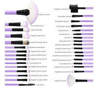 Juego de brochas de maquillaje, juego de brochas de maquillaje, 32 piezas profesionales de brochas de maquillaje, base en polvo, crema, delineador de ojos, corrector, brocha Kabuki con(Size:Purple)