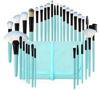 Juego de brochas de maquillaje, juego de brochas de maquillaje, 32 piezas profesionales de brochas de maquillaje, base en polvo, crema, delineador de ojos, corrector, brocha Kabuki con(Size:Blue)