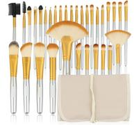 Juego de brochas de maquillaje, juego de brochas de maquillaje, 32 piezas profesionales de brochas de maquillaje, base en polvo, crema, delineador de ojos, corrector, brocha Kabuki con(Size:Champagner