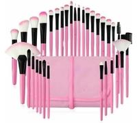 Juego de brochas de maquillaje, juego de brochas de maquillaje, 32 piezas profesionales de brochas de maquillaje, base en polvo, crema, delineador de ojos, corrector, brocha Kabuki con(Size:Pink)