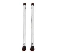 Juego de Brochas de Sombra de Ojos de Doble Punta, Herramienta Cosmética Portátil de Fibra Suave Plateada para Maquillaje de Ojos, 2 uds.