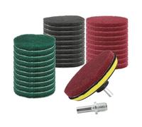 Juego de brochas de taladro de 33 piezas de 5 pulgadas: estropajos de fregado eléctrico y kit de limpieza for el hogar con soporte for almohadilla de respaldo de gancho y bucle