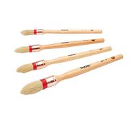 Juego de brochas para guillotinas de cerdas puras ProDec Profesional de 4 Piezas Ideal para Pintar con precisión Ventanas de Guillotina, moldeadas o perfiladas con Pinturas Brillantes y satinadas.