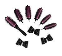 Juego de brochas redondas de 18 piezas con tubo de aluminio cerámico, varios tamaños (rojo rosa)