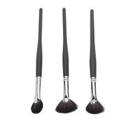 Juego de brochas resaltadoras, 3 piezas, pelo suave, forma de abanico, detalles faciales, sombra, kit de brochas de maquillaje, cerdas profesionales de lana de fibra de alta