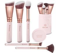 Juego de brochas sint ticas para contorno facial: para esculpir, iluminar y moldear, para rubor en crema, polvos, nariz plana, mejillas, redondas