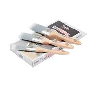 Juego de brochas sintéticas ProDec Advance de 3 Piezas Ice Fusion Oval Trade para Pintar con Pinturas de emulsión, Brillantes y satinadas Ideal para zócalos, Superficies Curvas