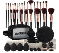 Juego De Brochas Y Esponjas De Maquillaje,Juego De Herramientas De Maquillaje Para Mujeres Con Cuarenta Y Siete Piezas - Esponjas Para Rostro Ojos Y Polvos Para Mujeres Y Niñas