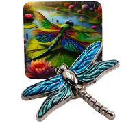 Juego de broche de metal con diseño de libélula y tarjeta de historia simbólica de leyenda