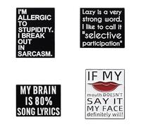 Juego de broches con cita divertida con texto "I Am Not a Morning Person" y "I Don't Like Morning People or Mornings or People", pines de aleación creativa para blusa, pin de solapa, accesorios