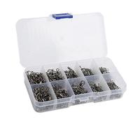 Juego de Broches Giratorios de Pesca, Barril Giratorio de Acero Inoxidable con Broches de Seguridad para Conector de Sedal de Pesca, Caja de Almacenamiento Incluida