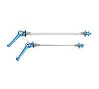 Juego de brochetas, brochetas de montaña, brochetas de cubo de rueda delantera y trasera con mango y peso de aluminio, para freno de disco, 0 mm, delantero, 135 mm, trasero (Blue)