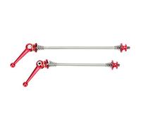 Juego de brochetas, brochetas de montaña, brochetas de cubo de rueda delantera y trasera con mango y peso de aluminio, para freno de disco, 0 mm, delantero, 135 mm, trasero (Red)