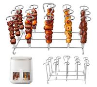Juego de brochetas verticales de acero inoxidable 304 para Ninja Foodi AF500EU, AF400EU, AF300EU, SL400EU, Cosori Dual Zone Freidora de aire caliente, 14 pinchos