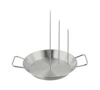 Juego de brochetas verticales de acero inoxidable para barbacoa, sistema de pincho vertical con base de placa redonda, asador de acero inoxidable para parrilla con 3 picos