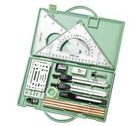 Juego de brújulas de geometría, juego de geometría para estudiantes,Herramienta de precisión de 16x - Herramientas de dibujo con de almacenamiento, suministros de redacción para artistas arch
