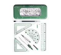 Juego de brújulas portátiles con múltiples herramientas de dibujo y estuche de almacenamiento para proyectos escolares, dibujos de ingeniería y tareas de oficina, kits de medición multiusos