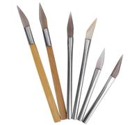 Juego de bruñidor de ágata con bordes de cuchillo, herramientas de pulido artesanal para tallar metales preciosos con mango de hierro de bambú, bruñidores de ágata para pulido de superficies