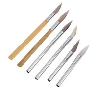 Juego de Bruñidor de ágata con Filo de Cuchillo, Herramientas de Pulido Artesanal para Tallar Metales Preciosos con de Hierro de bambú