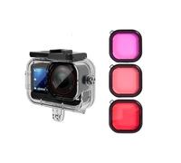 Juego de buceo compatible con DJI Action 6, estuche de buceo submarino de 70 m con 3 filtros de color, antivaho, vidrio óptico HD para fotografía submarina (juego de 2 piezas)