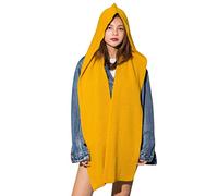 Juego de bufanda con capucha de punto sólido 2 en 1, gorro de invierno de melón, gorro de punto grueso y cálido, conjunto de bufandas, gorros deportivos elásticos, juego de bufandas para mujer, hombre