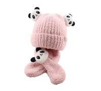 Juego de bufanda y sombrero resistente al viento para lindo pañuelo de felpa de animales y gorro a juego para actividades al aire libre, sombrero y bufanda para esquí, a, Talla única