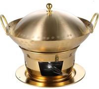 Juego De Buffet De Calentador De Alimentos De Cobre, 3 Piezas con Hornillo De Alcohol, Bandeja para Alimentos, Soporte para Combustible Y Tapa para Catering, Fiestas, Bodas, 20CM