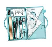 Juego de bussores, juego de geometría | 16 kits de herramientas matemáticas, herramientas de redacción con suministros para dibujos de caja de almacenamiento para artistas, estudiantes, profesores y
