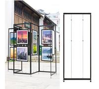 Juego de caballete artístico para mostrar pinturas y pósteres, 5 soportes de metal para cartelera (47.2 x 99.4 pulgadas), ideal para bodas, restaurantes, anuncios de negocios