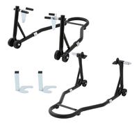 Juego de Caballetes para Moto Delantero y Trasero, Capacidad 550 kg, Caballete Moto Elevador Universal con Horquillas Ajustables U+L, Set Completo para Reparación y Mantenimiento