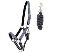 Juego de cabestro y correa para caballos QHP Shetland