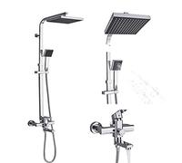 Juego de cabezal de ducha de lluvia para baño, grifo mezclador de un solo mango con cabezal de ducha de mano ABS, sistema de ducha de lluvia de lujo, accesorios de baño modernos