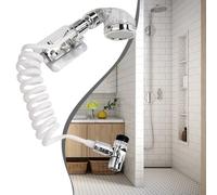 Juego de cabezal de ducha de mano con soporte ajustable y manguera larga, construcción de ABS y aleación de zinc, accesorio de grifo rociador de ducha montado en la pared para fregadero de baño y