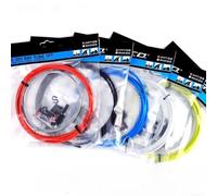 Juego de cable de freno y cable de cambio de núcleo de acero con carcasa protectora de polímero para carretera, montaña y bicicletas (B-blanco)