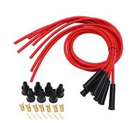 Juego de Cables de Encendido, Yosoo Juego de Cables de Encendido de Bujía Rojo 8 Mm de Diámetro 1 M de Longitud Reemplazo de Cable de Encendido para Coches Clásicos de 6 Cilindros