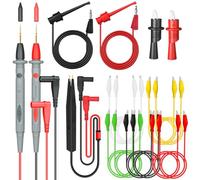 Juego de cables de prueba para multímetro eléctrico - pinzas de cocodrilo, gancho de prueba, kit de cables de sondas de prueba para conexión de circuito eléctrico, experimentos escolares de DIY