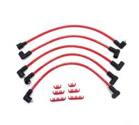 Juego de cables de silicona HT de 8 mm para Mini 850 1000 1275, cables de encendido de alto rendimiento para motor de 4 cilindros, kit de repuesto de cables de chispa rojos y azules (rojo)