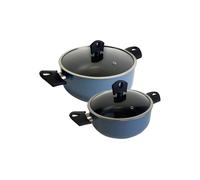 Juego de 2 Cacerolas de Ø20Ø24cm con tapa en Aluminio prensado color Azul NOIA San Ignacio
