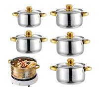 Juego de cacerolas Juego de cocina completo con accesorios | Batería de cocina antiadherente compatible con inducción para casa apartamento camping restaurante y dormitorio