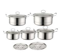 Juego De Cacerolas,Juego De Ollas Acero Inoxidable | Kit Menaje Compatible Con Inducción Para Cocinar Sopas Guisar Y Cocer Verduras En Cocina Doméstica