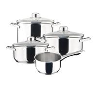 Magefesa - Dux batería de cocina, 7 piezas, fabricada en acero inoxidable 18/10, compatible con todo tipo de fuego, inducción, fácil limpieza y apta lavavajillas